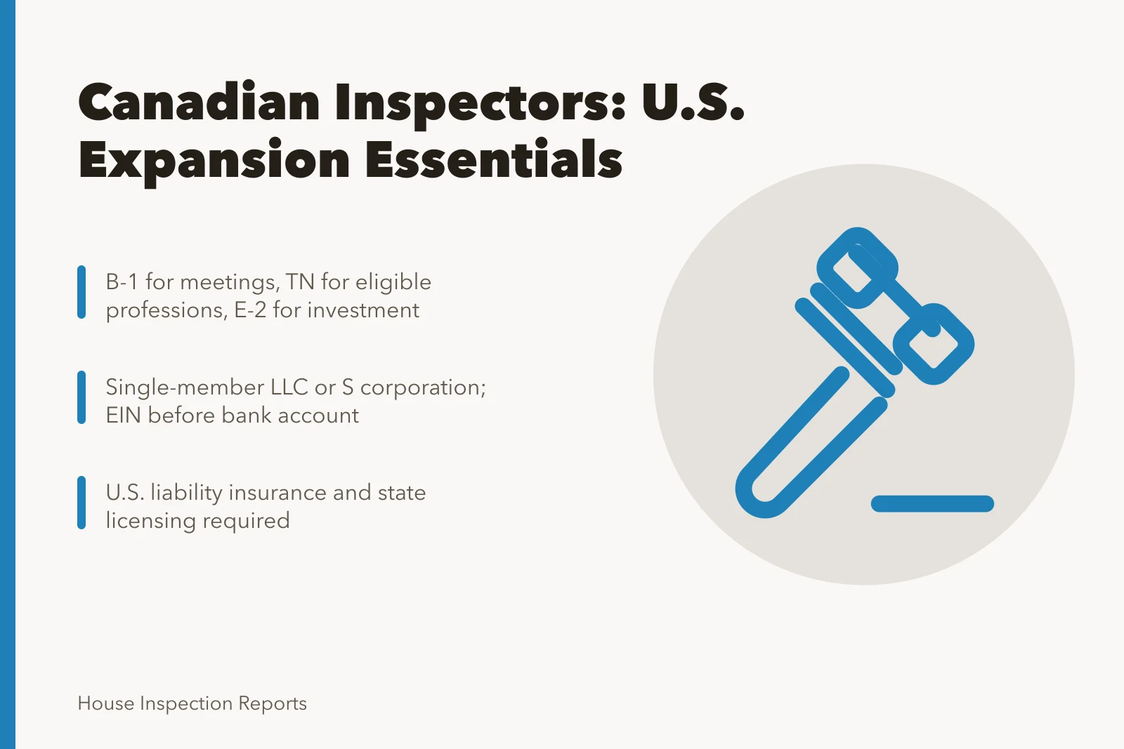 Checklist for Canadian home inspectors expanding to the U.S. What do Canadian inspectors need before expanding into the U.S.?