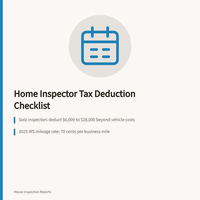 Tax deduction checklist for home inspection business owners. Tax Deductions for Home Inspection Business Owners: A Checklist