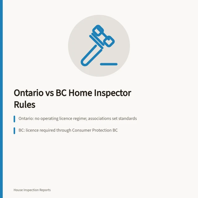 Comparison of Ontario and BC home inspector certification requirements. Home Inspection Certification in Canada: Ontario vs BC Requirements