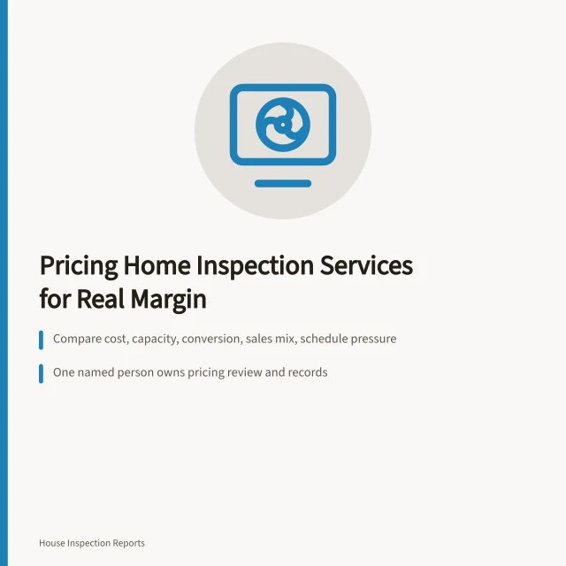 Card on pricing home inspection services with review and recordkeeping steps. Home inspection rates that pay the bills and then some