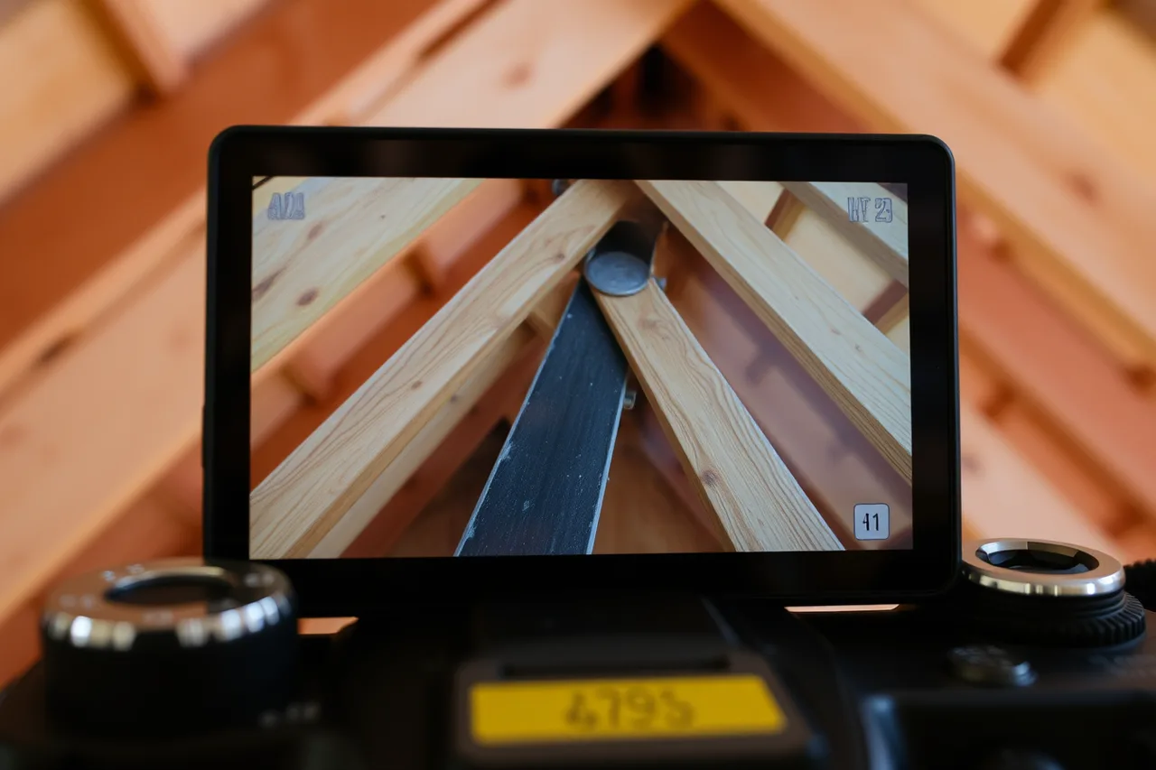 Camera screen showing strap photo with truss and nails (How Miami wind mitigation and flood inspections differ from inland work)
